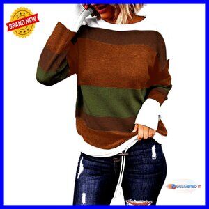 Oversized Crewneck Knit Sweater Y2K Retro Chic Drawstring Hem Fall Winter
